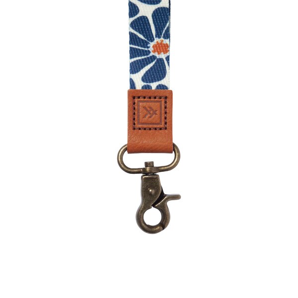 Emmeline Wrist Lanyard Thread Navy Floral